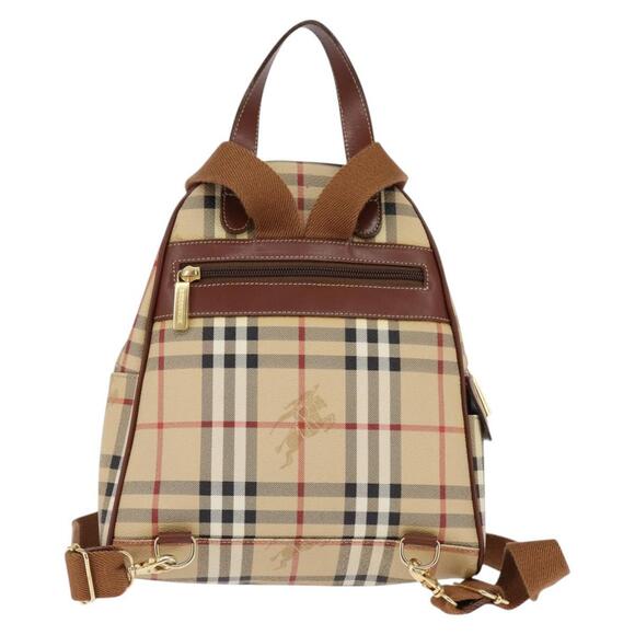 BURBERRY Nova Check Backpack PVC Beige Gold Auth 144466 main image 7